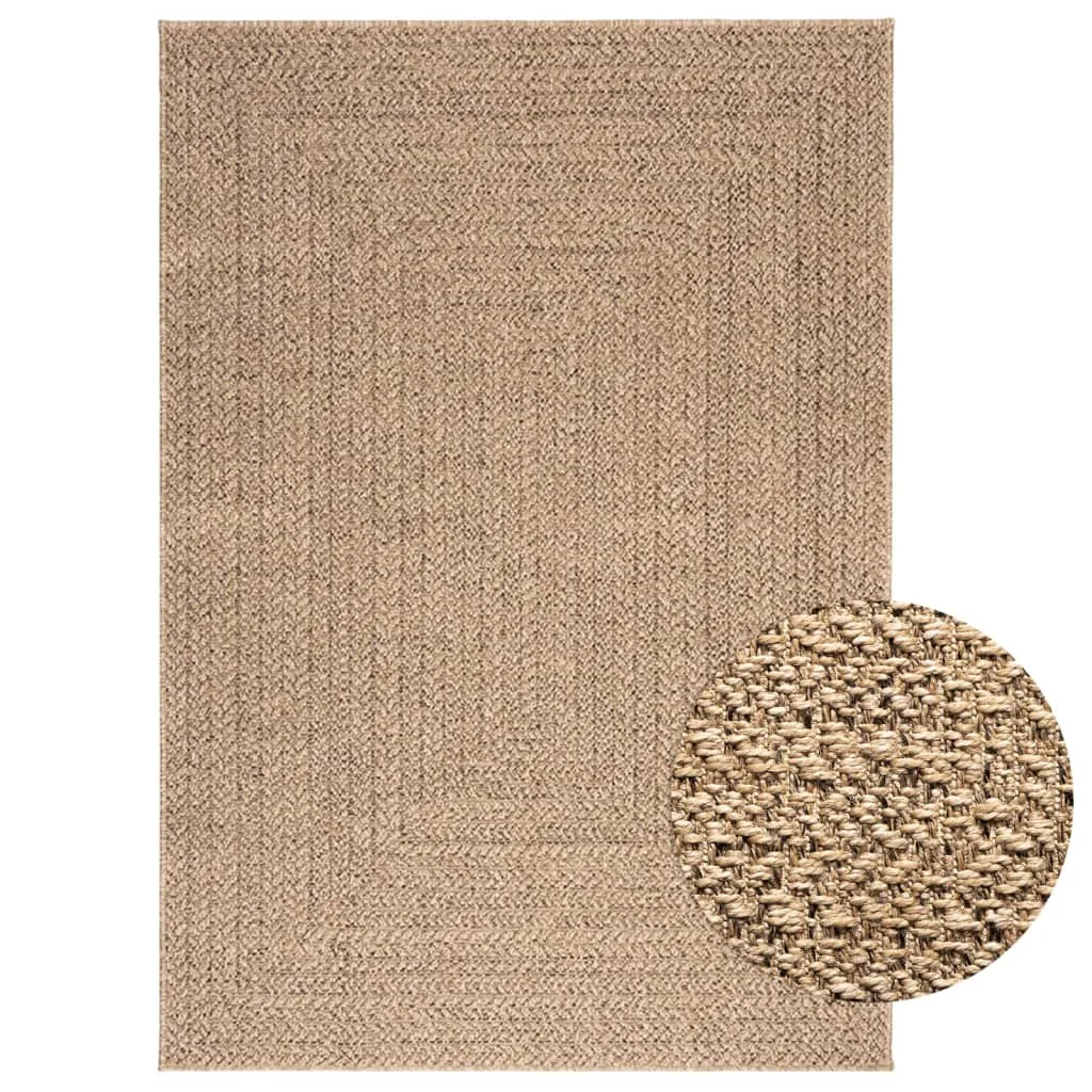 ZIZUR-Teppich 120 x 170 cm, Jute-Optik für drinnen und draußen, Heimdekoration, Wohnzimmer, Schlafzimmer, Außenbereich, Innenbereich, Gartenteppich