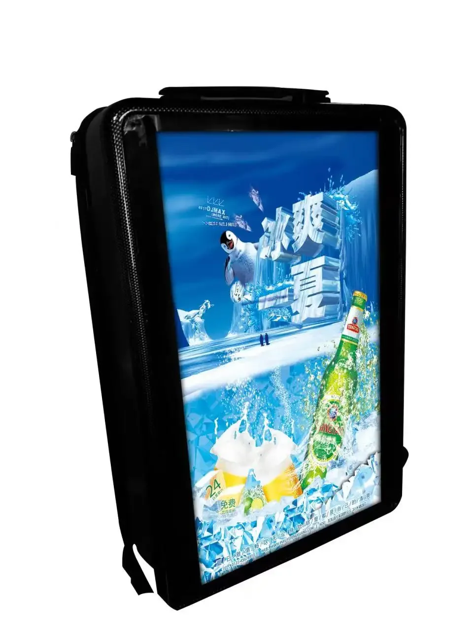 Hot Sale 21.5inch Outdoor LCD Backpack Water-proof Walking Billboard Android Advertising Billboard Wifi Battery Power Free Softw