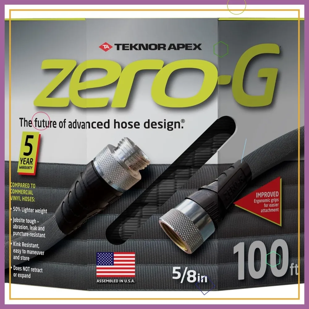 

Легкий садовый шланг размером 5/8 x 100 футов, гибкий и устойчивый к ударам, для удобного использования вдома и во дворе.