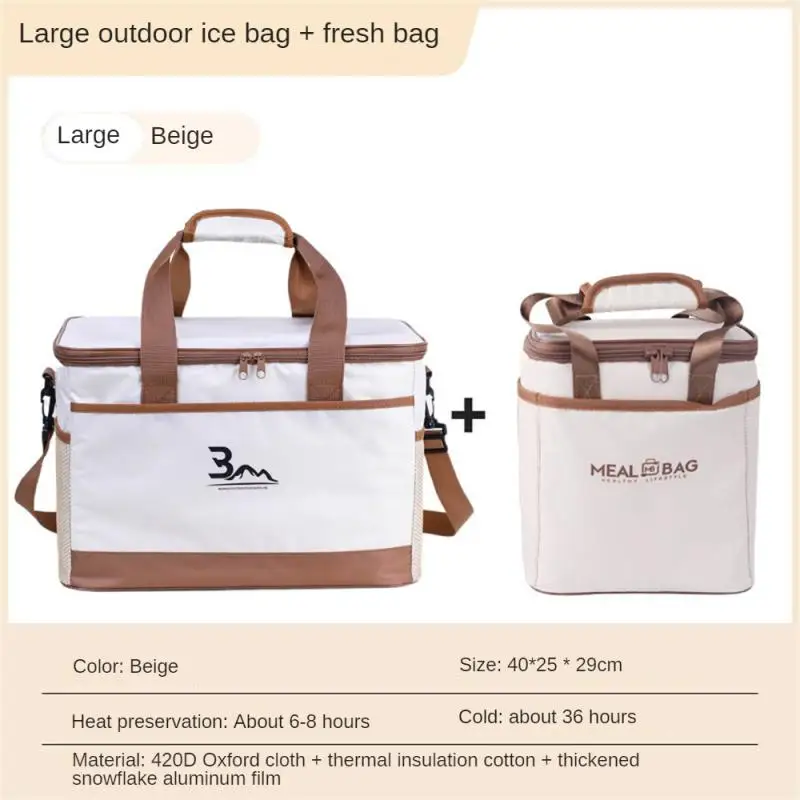 White Picnic Bag Thicken And Increase Storage Supplies Grey Insulation Bags Leak-proof Outdoor Product Blue Portable Picnic Bag