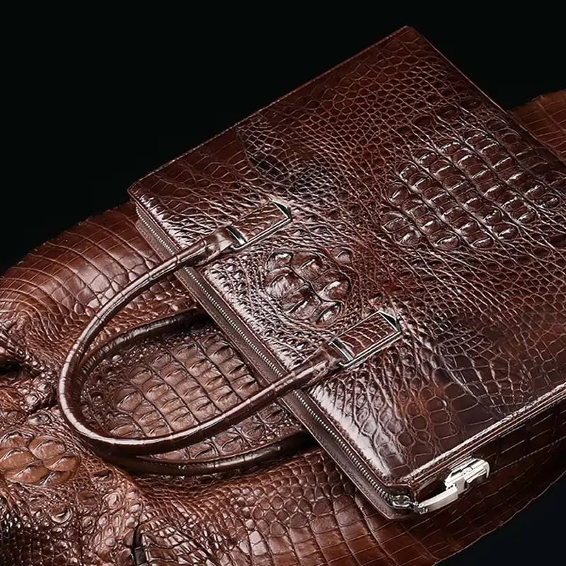 mafeimengge Thailand  crocodile leather  Men handbag  large capacity  business  Combination lock men briefcase  male handbag