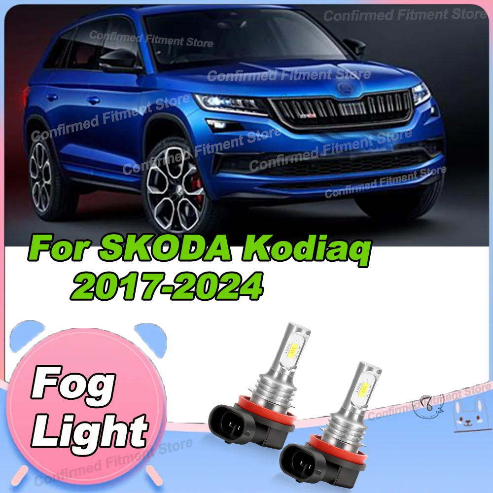 

2Pcs LED Lamp Car Front Fog Light Accessories For SKODA Kodiaq 2017-2024 2018 2019 2020 2021 2022 2023