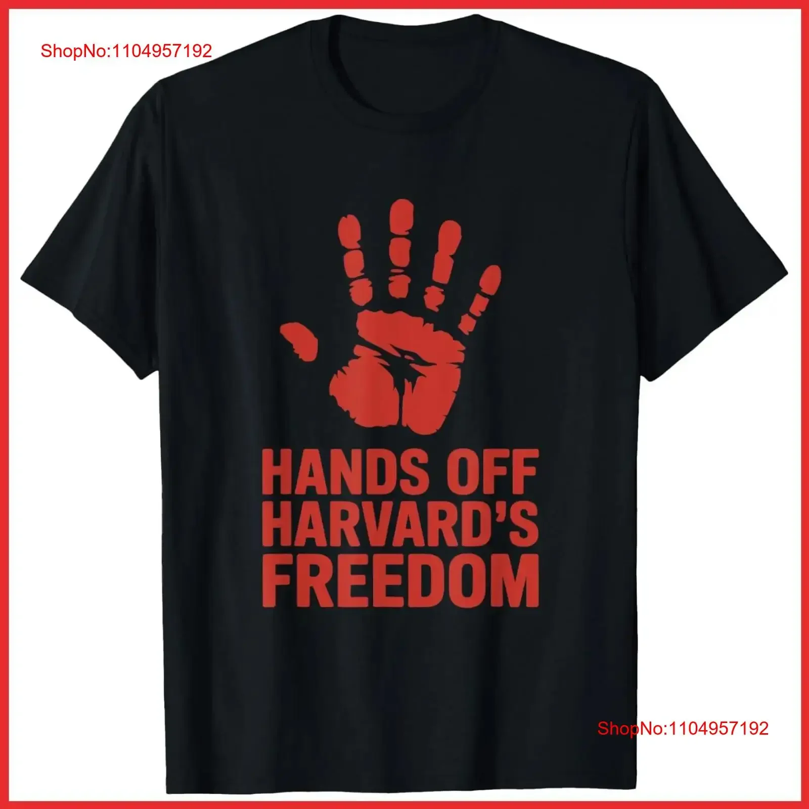 Mains hors Harvard liberté de discours résister persiste noir coton t-shirt S 5XL vintage lavé doux élégant polyvalent unisexe