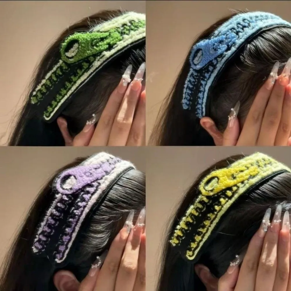 Sweet Velcro Zipper Headband Non‑Slip Headwear Magic Hair Sticker Flyaway Hair Holder Girls Hair Accessories