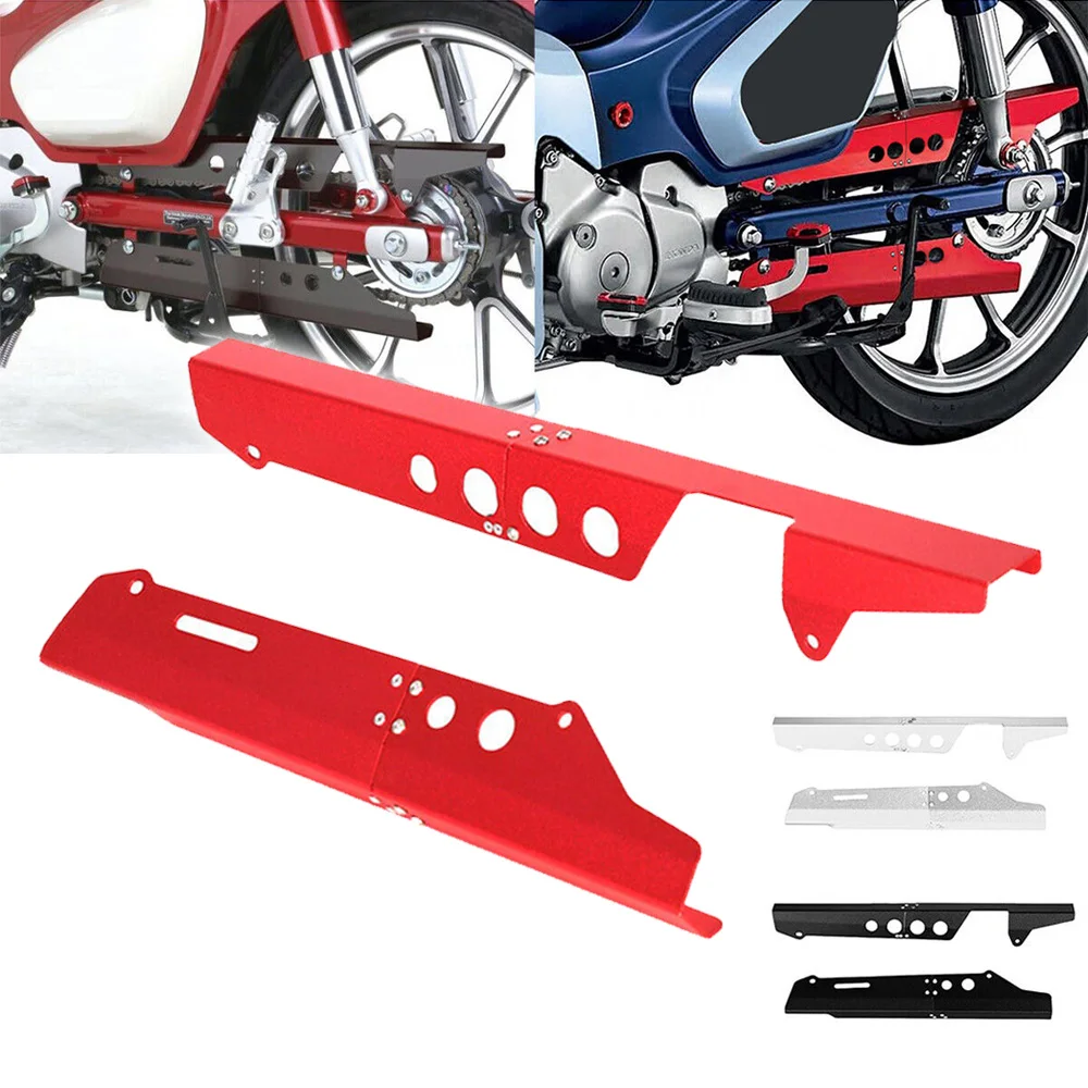 

For Honda C125 Super Cub 2018 2019 2020 2021-2024 Motorcycle Aluminum Rear Chain Guard Hell Cover Modification Protection Set