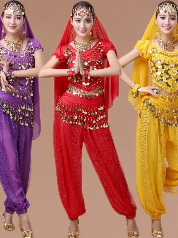 Conjunto de traje de danza del vientre para mujer, ropa india de bollywood, vestido de danza del vientre egipcio