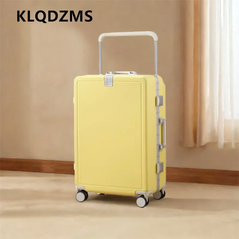 

KLQDZMS Women's Suitcase 20"22"24"26 Inch ABS+PC Boarding Box Large Capacity Trolley Case Men's with Wheels Rolling Luggage
