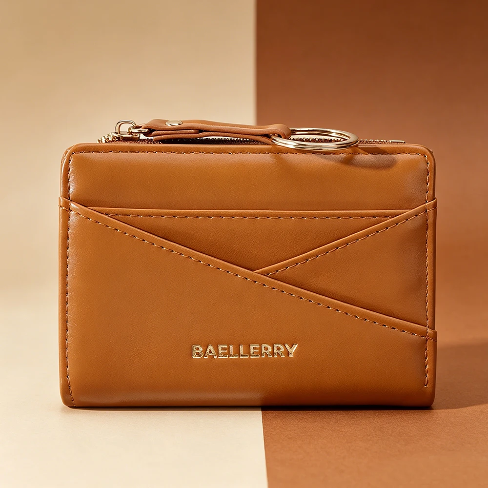Baellerry New Women's Wallet Large Capacity Card Holder Zipper Coin Pocket Card Clip Simple Design High Quality Female Pures