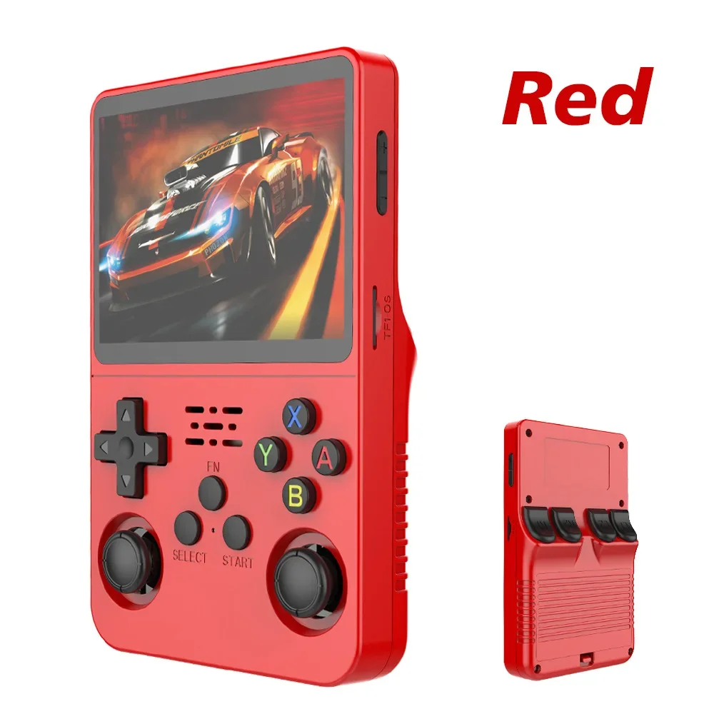 R36S Konsol Video Game Genggam Retro Sistem Linux Layar IPS 3.5 Inci R35s Plus Pemutar Video Saku Portabel 64GB 128GB