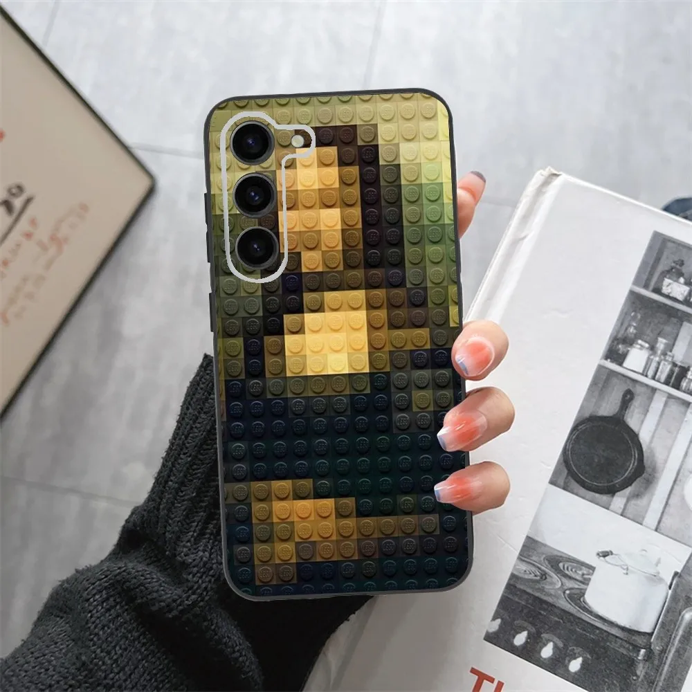 L-Lego B-Bricks background Phone Case For Samsung Galaxy A13,21s,22,31,32,52,53,71,80,91 Black Soft Cover