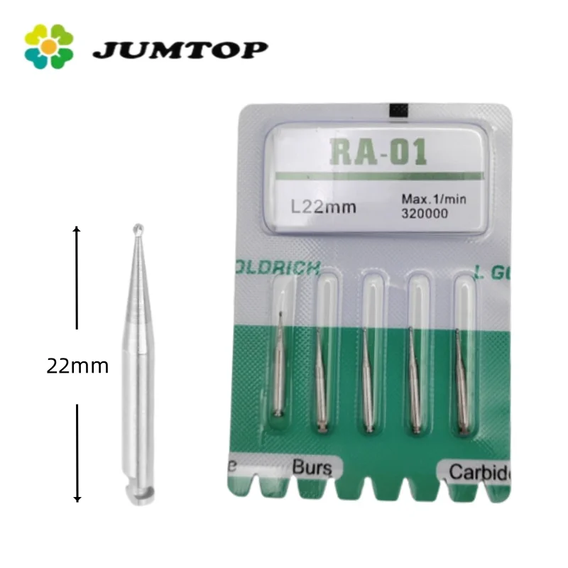 

JUMTOP Dental Round RA Tungsten Carbide Burs for Low Speed Right Angle Handpiece