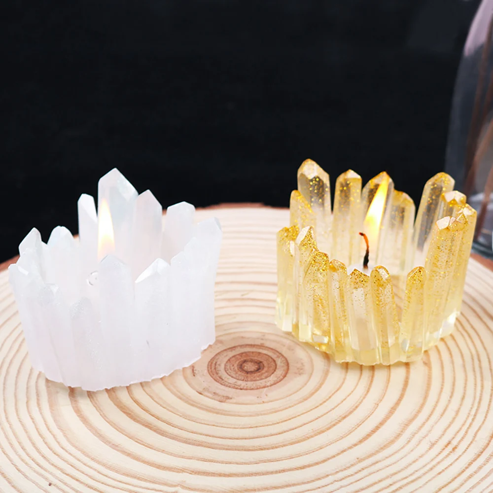 For Fun DIY Resin Mold Candle Holder Silicone Mold Candle Molds Clay Epoxy Craft Making Home Decoration Cement Wax Mould