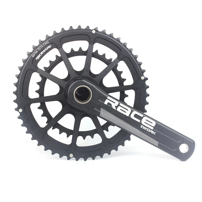 10/11 speed 170/172.5/175mm 50-34T/53-39T/52-36T BSA bb86 Compact for road bike bicycle Crank set Ultralight crankset black 790g