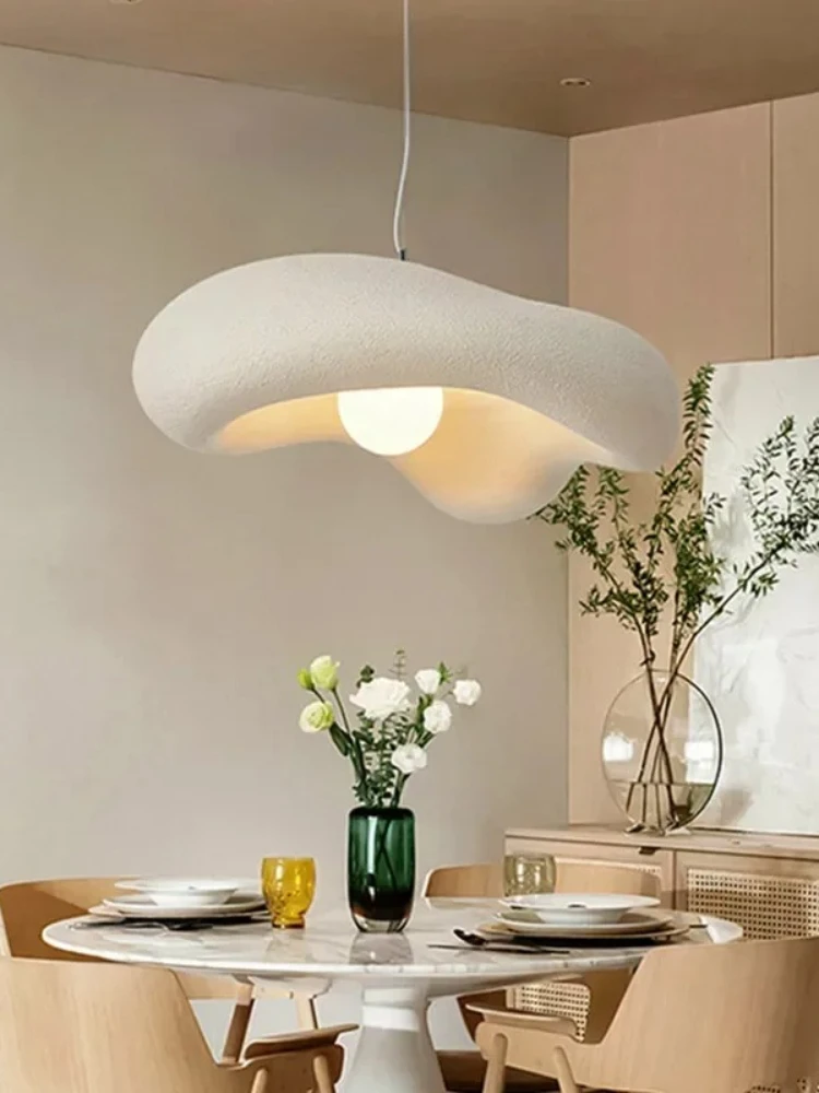 Nordic Cream Style Restaurant Kroonluchter Eenvoudige slaapkamer Woonkamer Eettafel Lamp Wabi-sabi Stijl Hanglamparmaturen - afbeelding 2