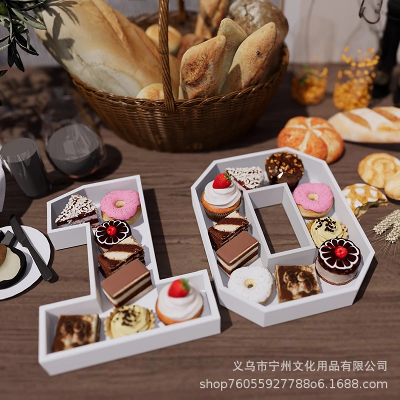 Numbers And Letters Cupcake Box  Grad Creative Decorative Container For Party Graduation Fruit Platter Snacks Appetizers Guests