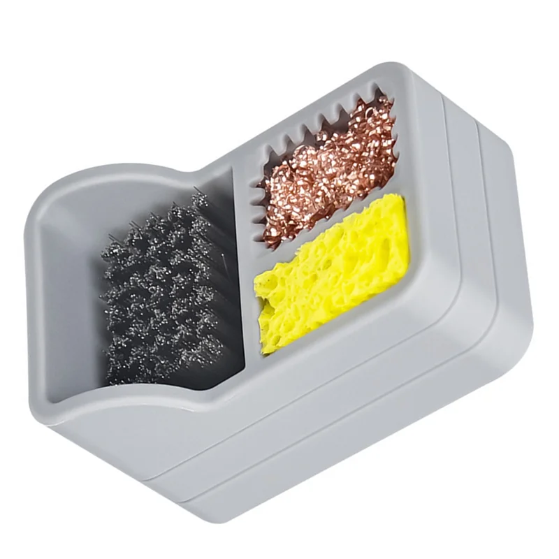 A74e-escova de fio de aço bola de fio de cobre ponta de ferro de solda limpador desoldering malha caixa ponta esponja de limpeza