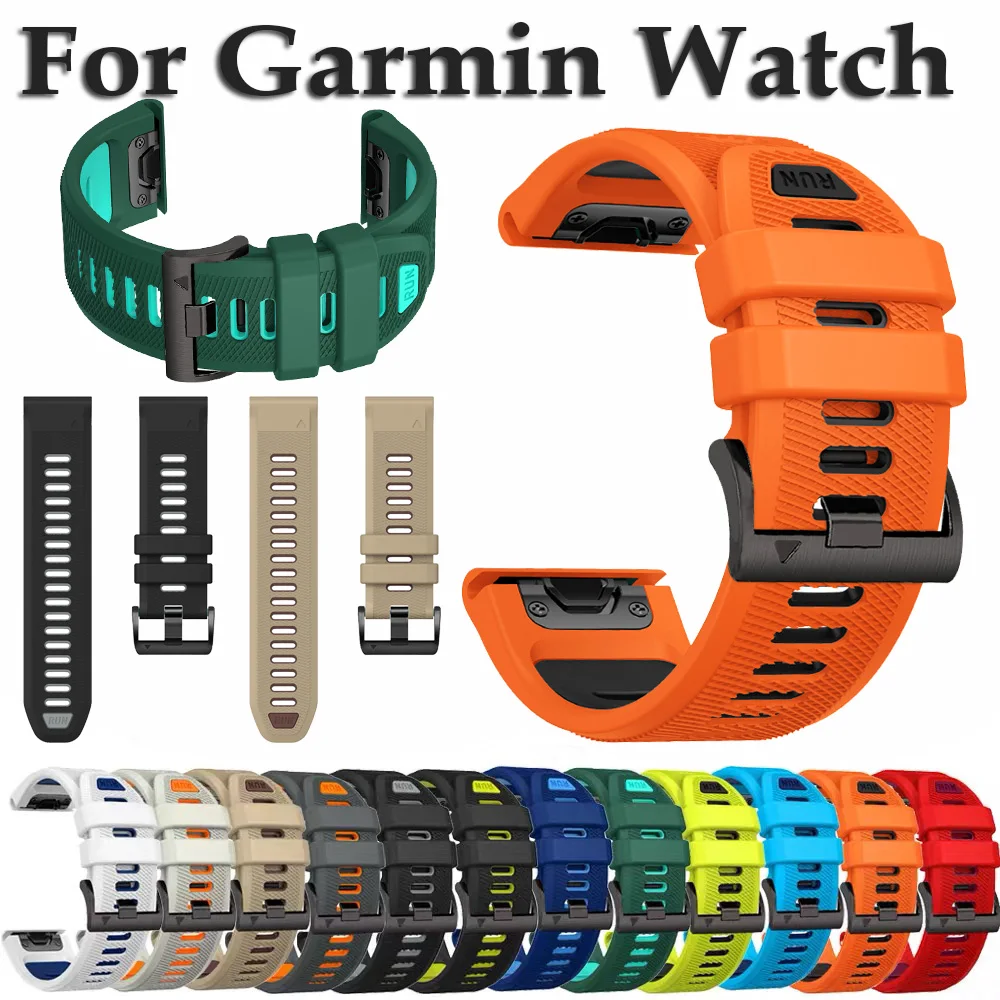 QuickFit 22&26mm Silikon-Ersatzarmband für Garmin Fenix 9 9Pro 8 E, Instinct 3, Approach S70, Descent MK3i-51mm Sport-Armband