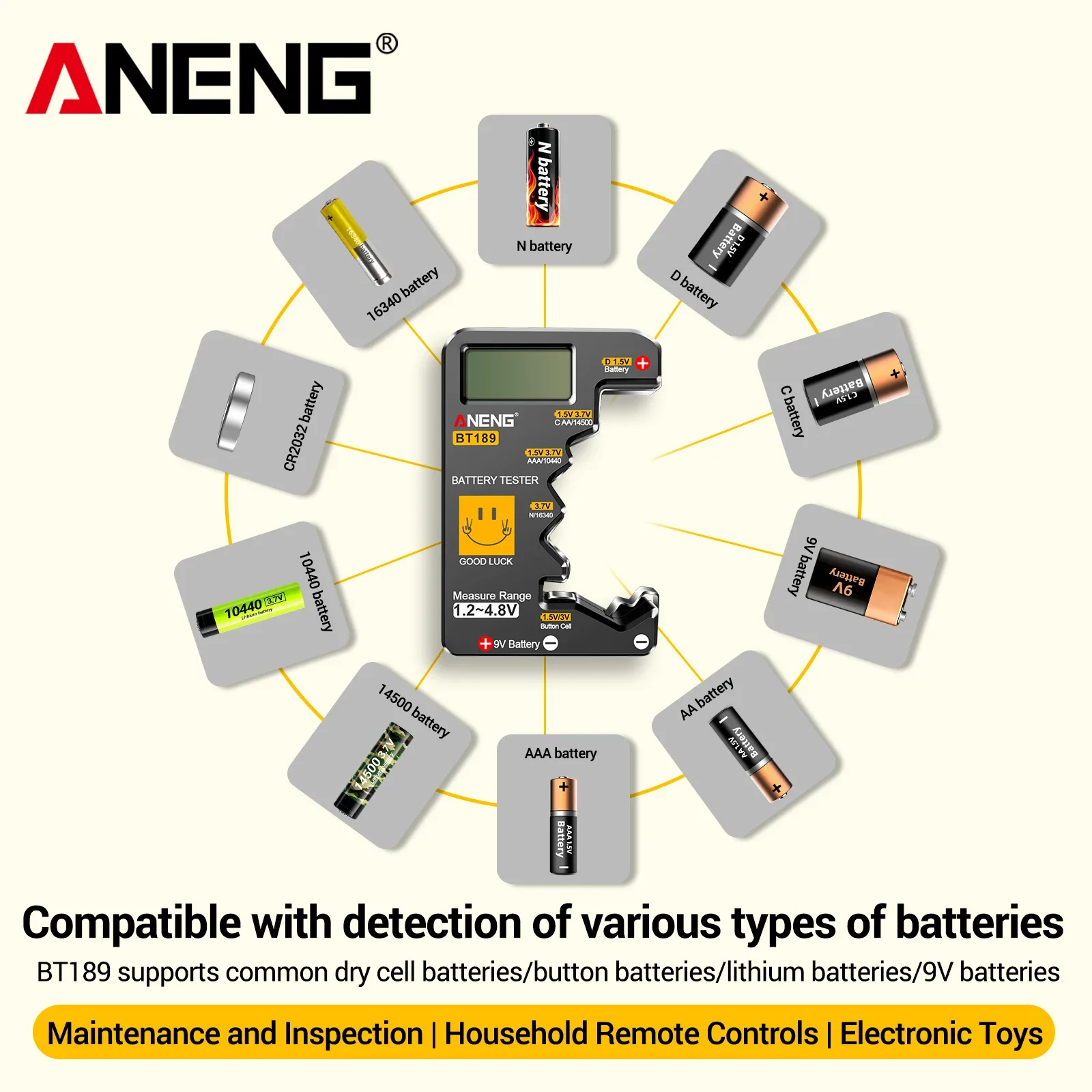 ANENG PN107 Digital Clamp Meter 4000 Counts True RMS NCV AC DC Voltage Current Multimeter Free Gift BT189 Battery Tester Tool