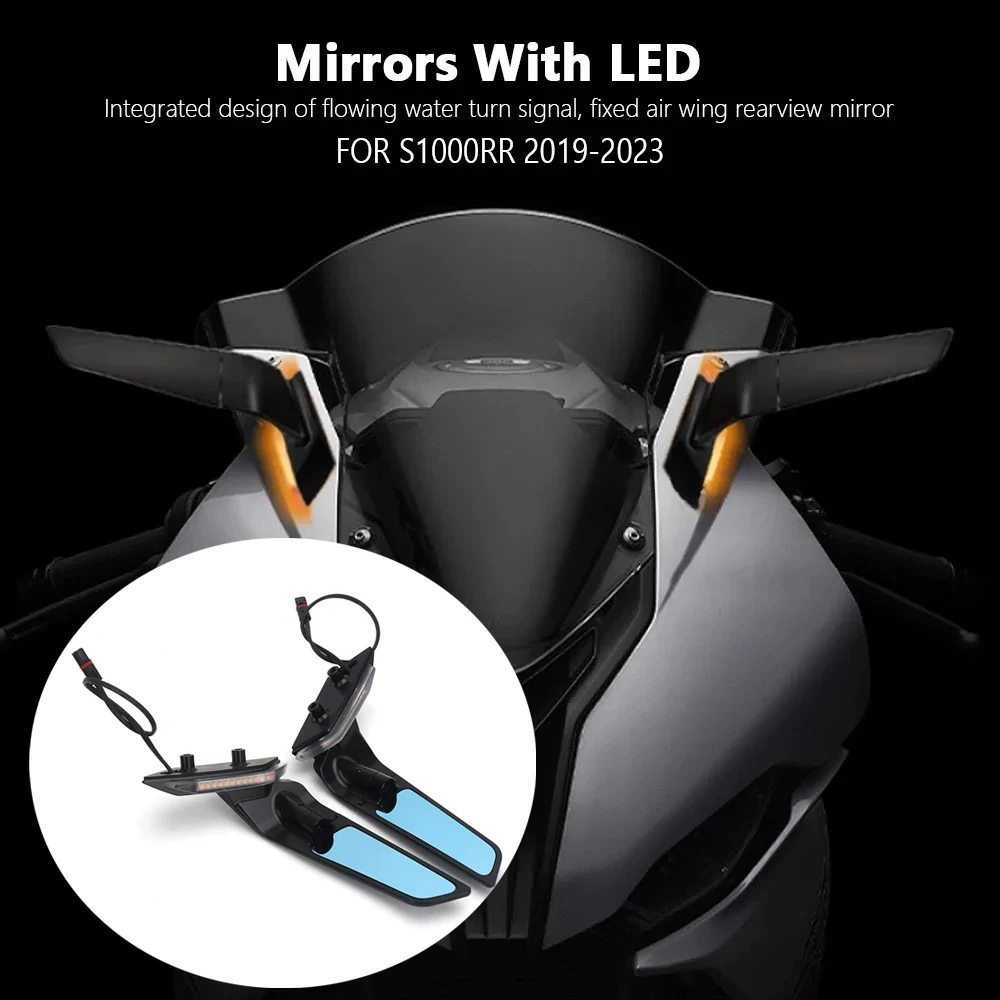 

Motorcycle Accessories Rear View Side Mirrors With LED Turn Signal Light For BMW S1000RR S1000 RR S 1000 RR s1000rr 2019-2024