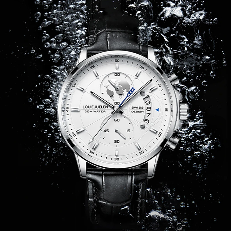 LOUIE JUELEN NEW Bestselling Watch Mineral Crystal Glass Mirror Steel Band Men's Automatic Mechanical Fashion Watch