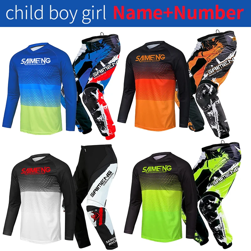 

motocross gear set for kids racing suit child cross Jersey and Pant Enduro boy girl MX ATV MTB MOTO 3 4 5 6 7 8 9 10 11 years