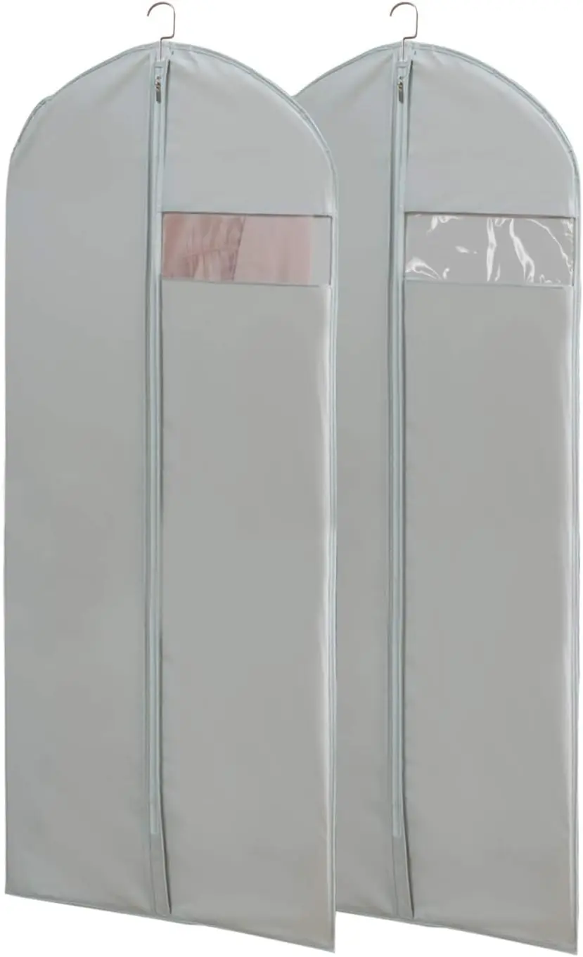 

65'' Long Dress Garment Bags, Set of 2 Clear PEVA Gown Bags