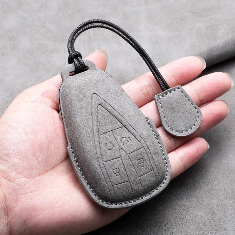 

Leather Car Remote Key Case Cover for Changan CS35PLUS CS35 Plus CS55 PLUS CS75 PLUS Eado UNI-T UNI K Oushang X5 X7 EV