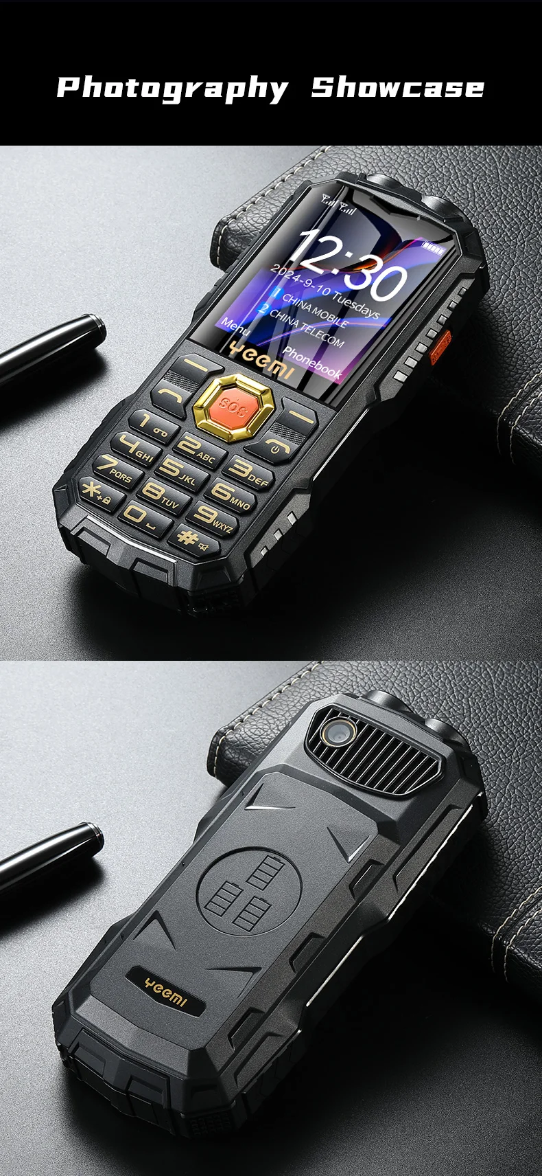YEEMI Q7+ 4G Mobile Phone 2.4inches LTE Flashlight Waterproof Outdoor Cellphone Loud Speaker 2400mAh Big Battery For Elderly