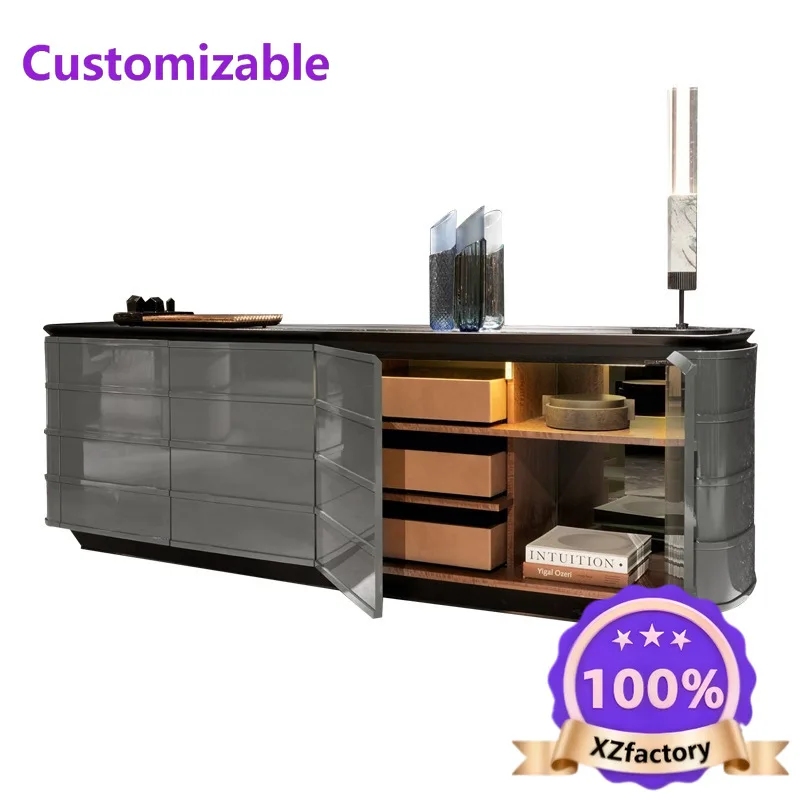 Factory Direct 2026 Top Estilo italiano, lujo ligero, mueble lateral, posmoderno, simple, almacenamiento, villa, mármol