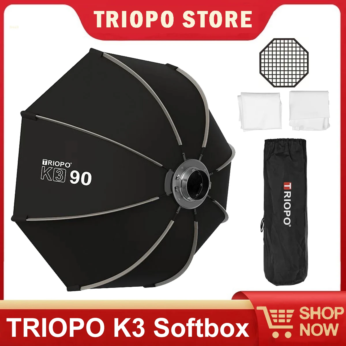 TRIOPO K3 быстросъемный складной восьмиугольный софтбокс Bowens крепление для Aputure 300C Godox SK400II COLBOR Sokani светодиодный видеосвет