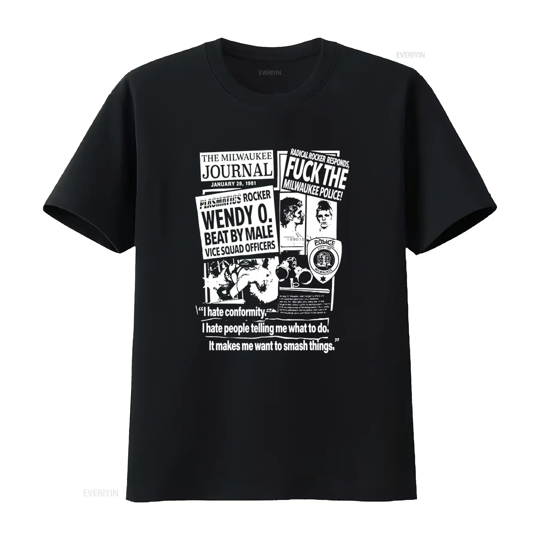 THE PLASMATICS Wendy O Williams Punk Rock T Shirt Anti Conformity Statement  vintage Washed Stylish graphic Stretched