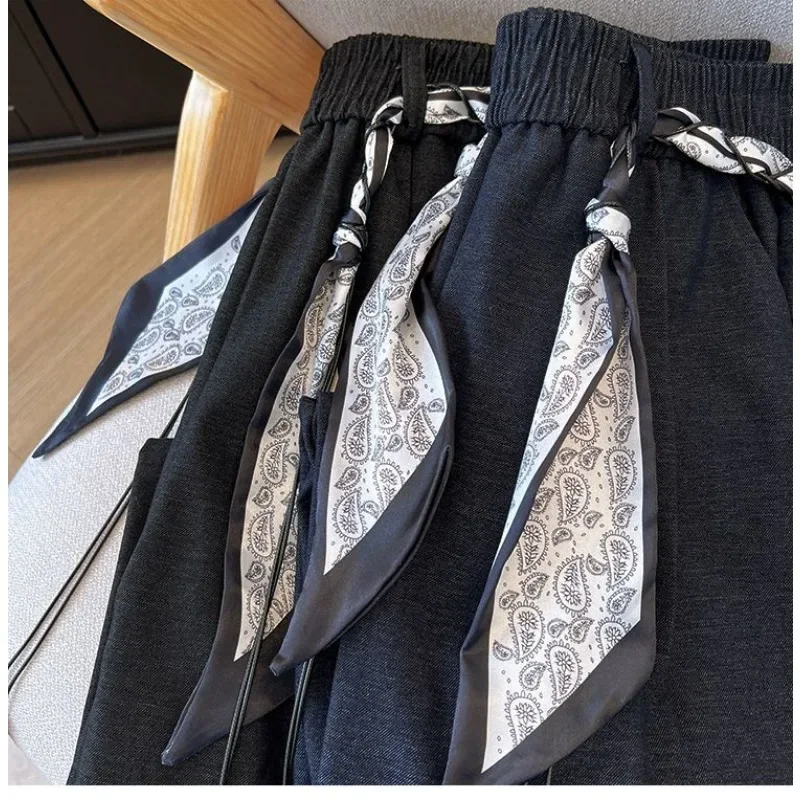 

Женские прямые брюки для похудения с высокой талией, осень 2023, новые повседневные свободные широкие брюки в стиле ретро