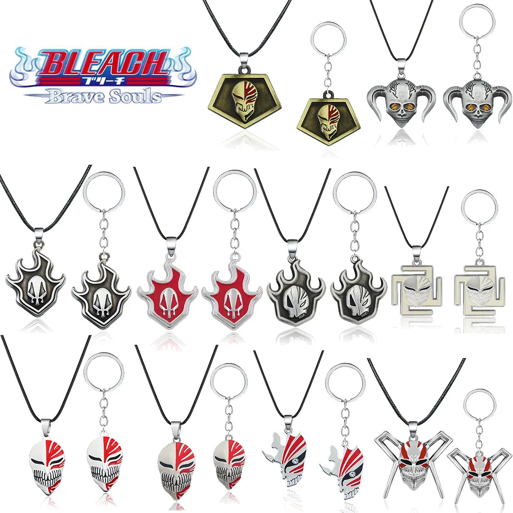 LLavero de Anime Bleach, accesorios de Cosplay, collar con colgante de Kurosaki Ichigo para mujeres y hombres, mochila, Gargantilla con dije, regalos de joyería
