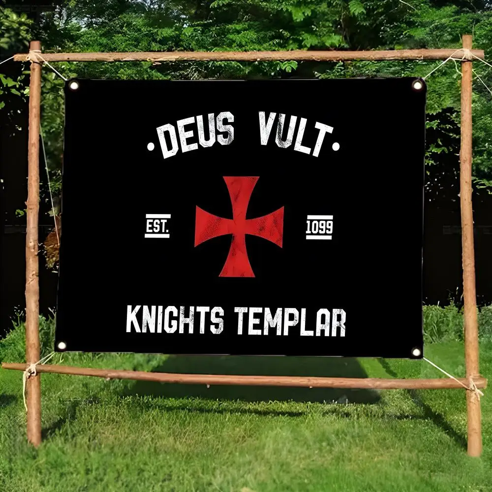 knight charm emblem K-Knights Templar Flags Daily four ring borderless design indoor outdoor decor easy hang install