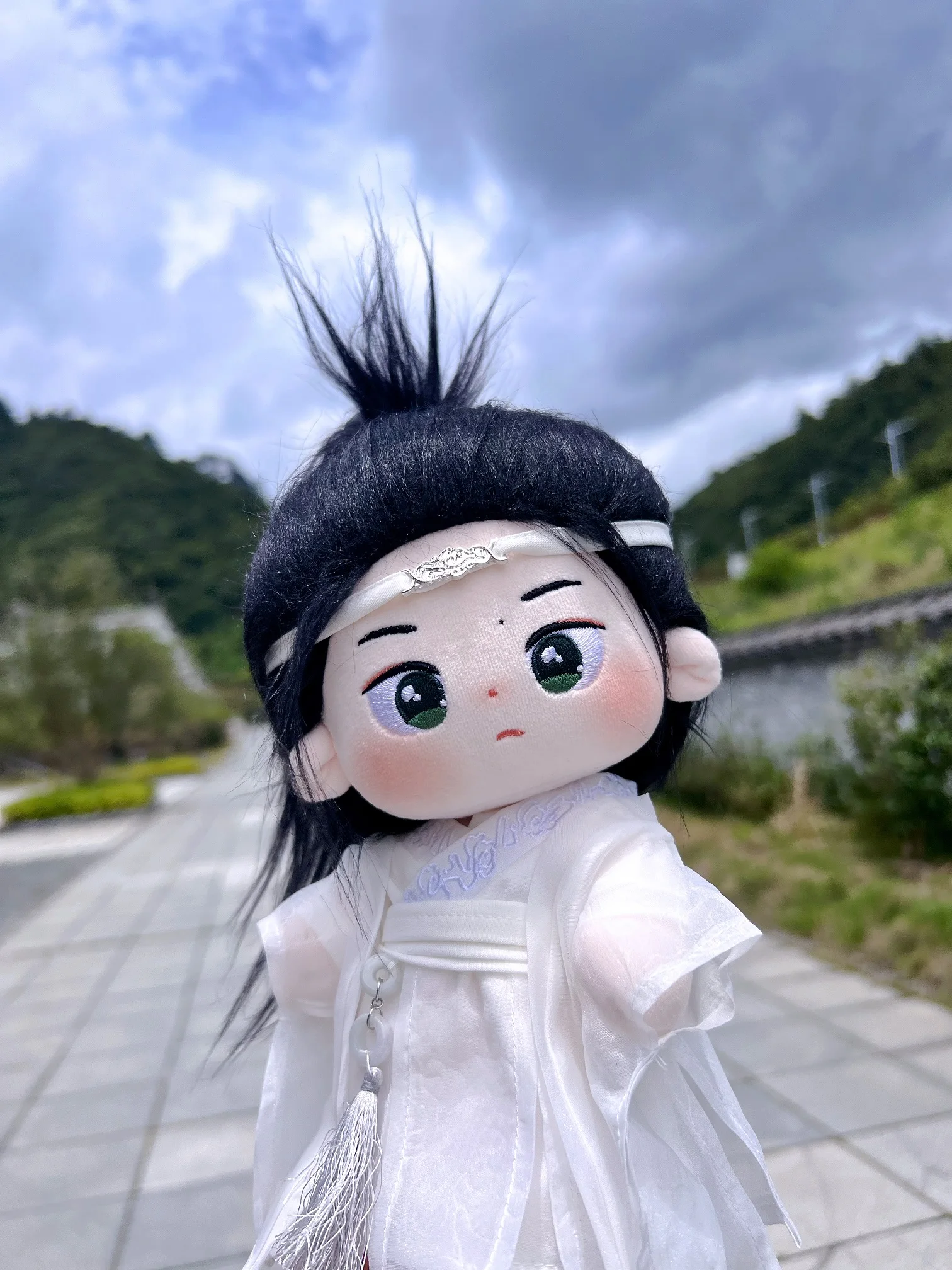 Ropa de muñeca de peluche para niños, accesorios de juguete de 20cm, Mo Dao Zu Shi Wei Wuxian Lan Wangji Hanfu blanco antiguo