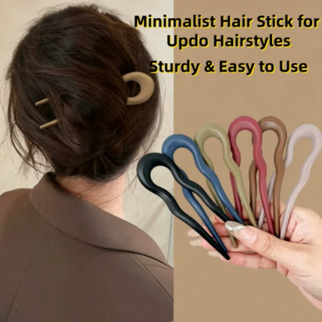 6 Peças de Acessórios de Cabelo Diários para Mulheres e Meninas, Grampos de Cabelo em Formato U Geométricos Foscos, Acessórios de Cabelo Minimalistas e Modernos para Penteados Apanhados