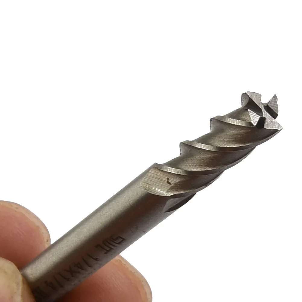 

4 Flute Milling Cutter Machine Straight Shank Bit 1/4*1/4" 20mm Spiral Drill 5pcs HSS CNC Set Practical Useful