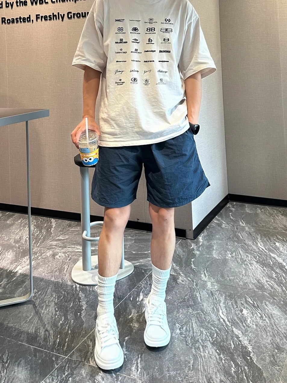 

Мужские летние свободные повседневные спортивные брюки из ледяного шелка в американском стиле ретро с пятью разрезами Qui Dry Youth Vitali Sle