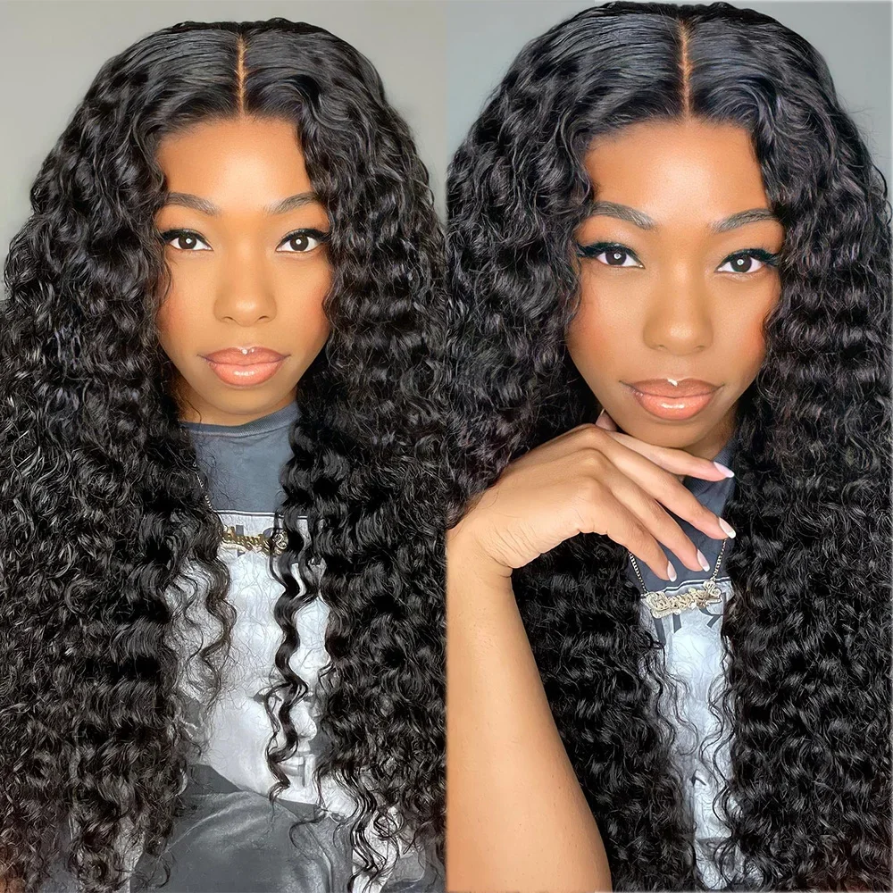 Natural Color Deep Wave 13x6 HD Lace Front Wigs 200 Density 52 Inches Human Hair Brazilian Human Hair Wigs for women hair