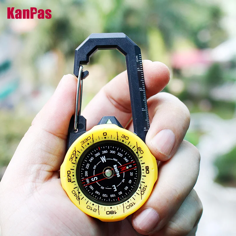 Kanpas Waterproof  Carabiner outdoor compass with luminous and 1-2-3system/Tourist compass / blue compass