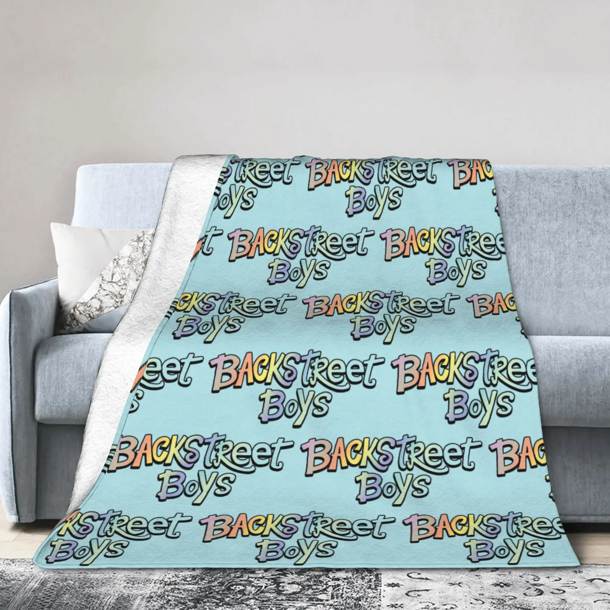 Backstreets Boys HOLOGRAPHIC LOGO Blankets  Flannel Funny Soft Throw Blanket for Coverlet Spring Autumn