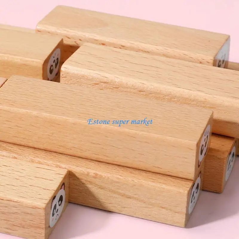090B Wooden Building Block Sensory Stacking Toy Balancing Puzzle Block Fine Motor Skill Training Toy Tumble Tower Party Props