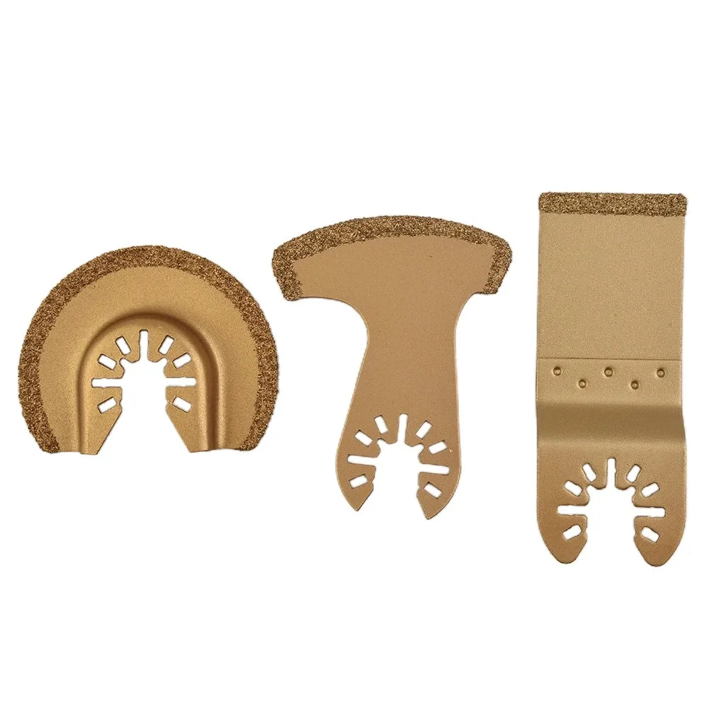 3pcs Carbide Oscillating Multi-Tool Saw Blades Set Ceramic Tile Grout Remover Oscillating Cutter for Home Renovator
