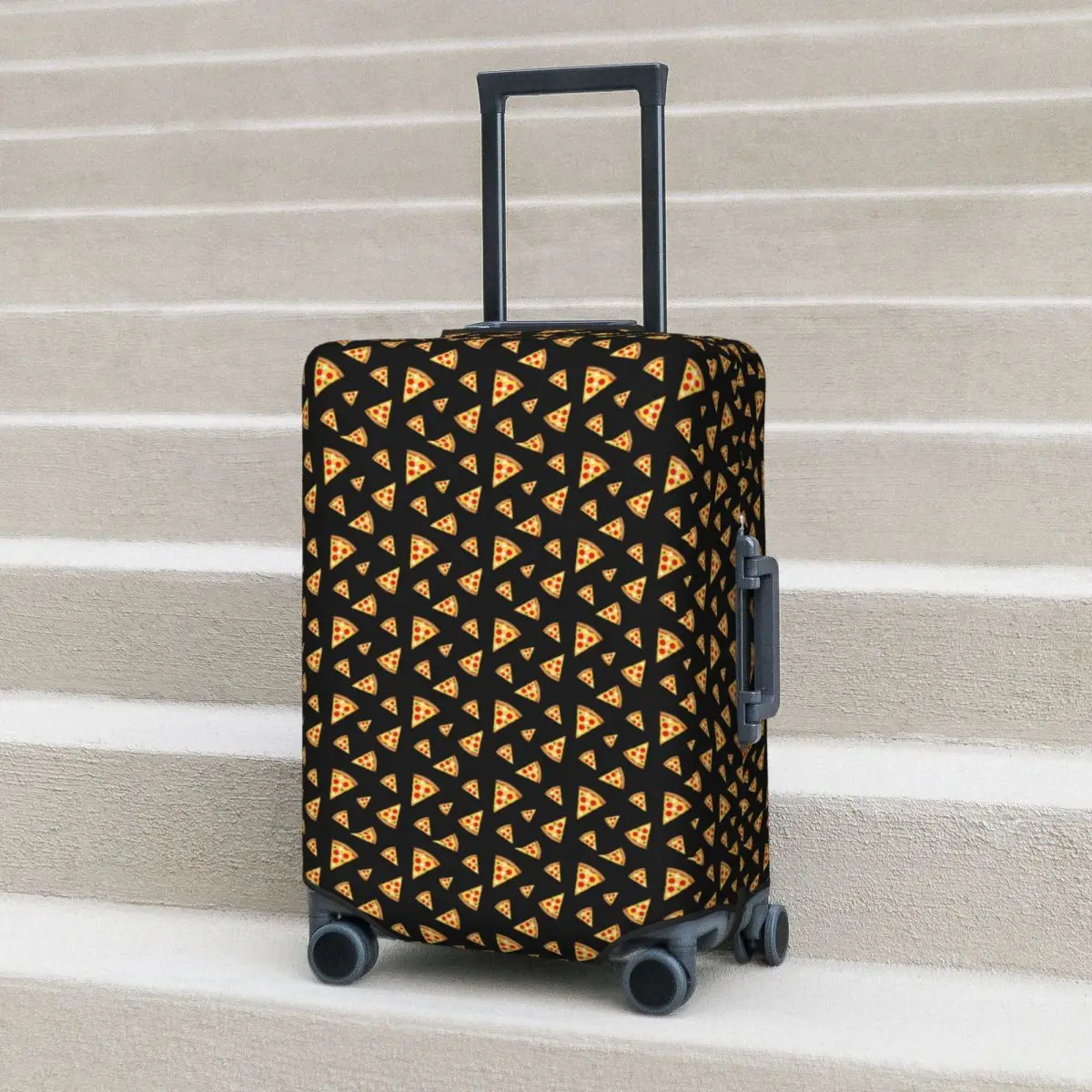 

Cool And Fun Pizza Slices Pattern Suitcase Cover Protection Elastic Travel Luggage Protector Covers for 18-32 Inch