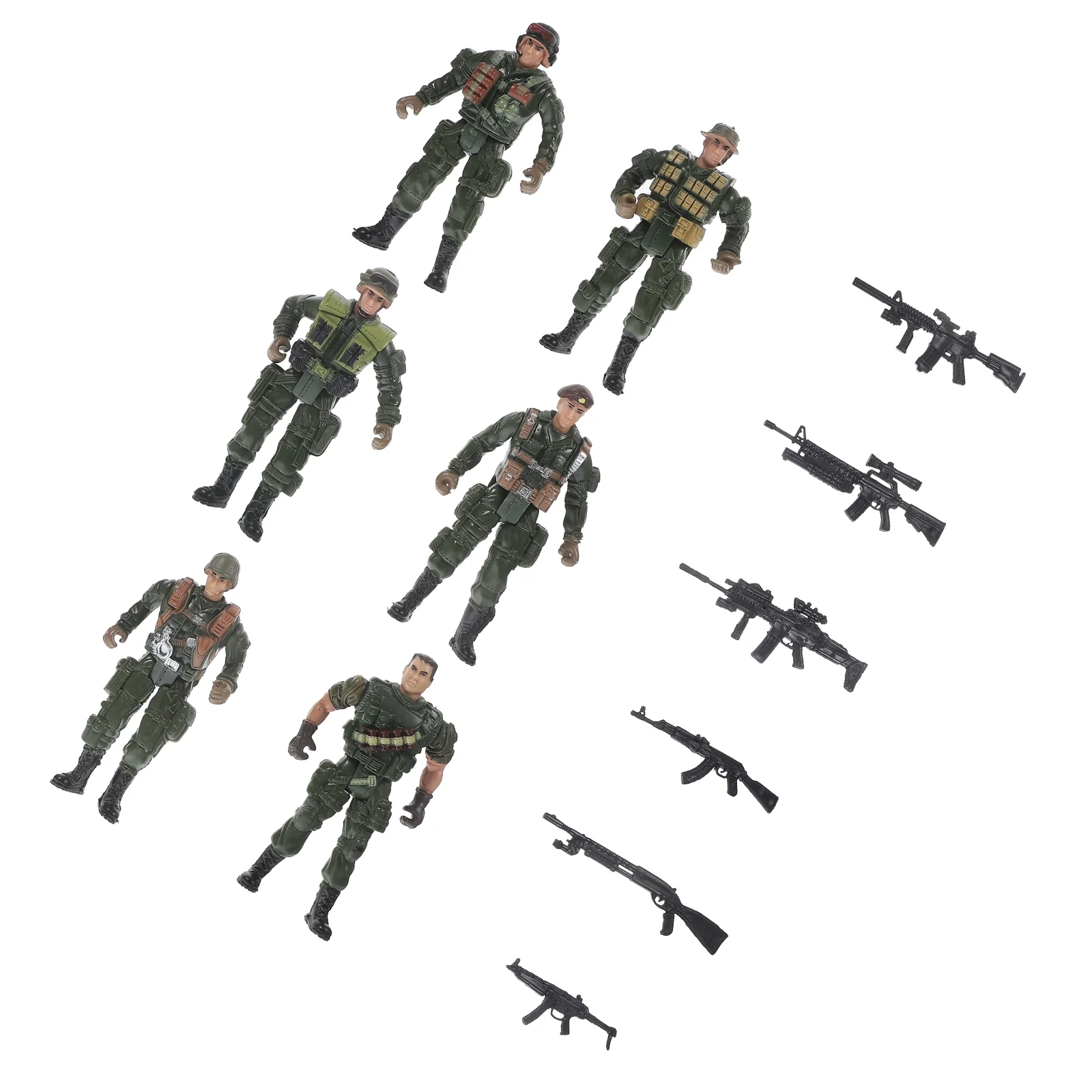 

Soldier Model Kids Toy Mini Action Figures Simulated Miniature Props Green Small Models Child