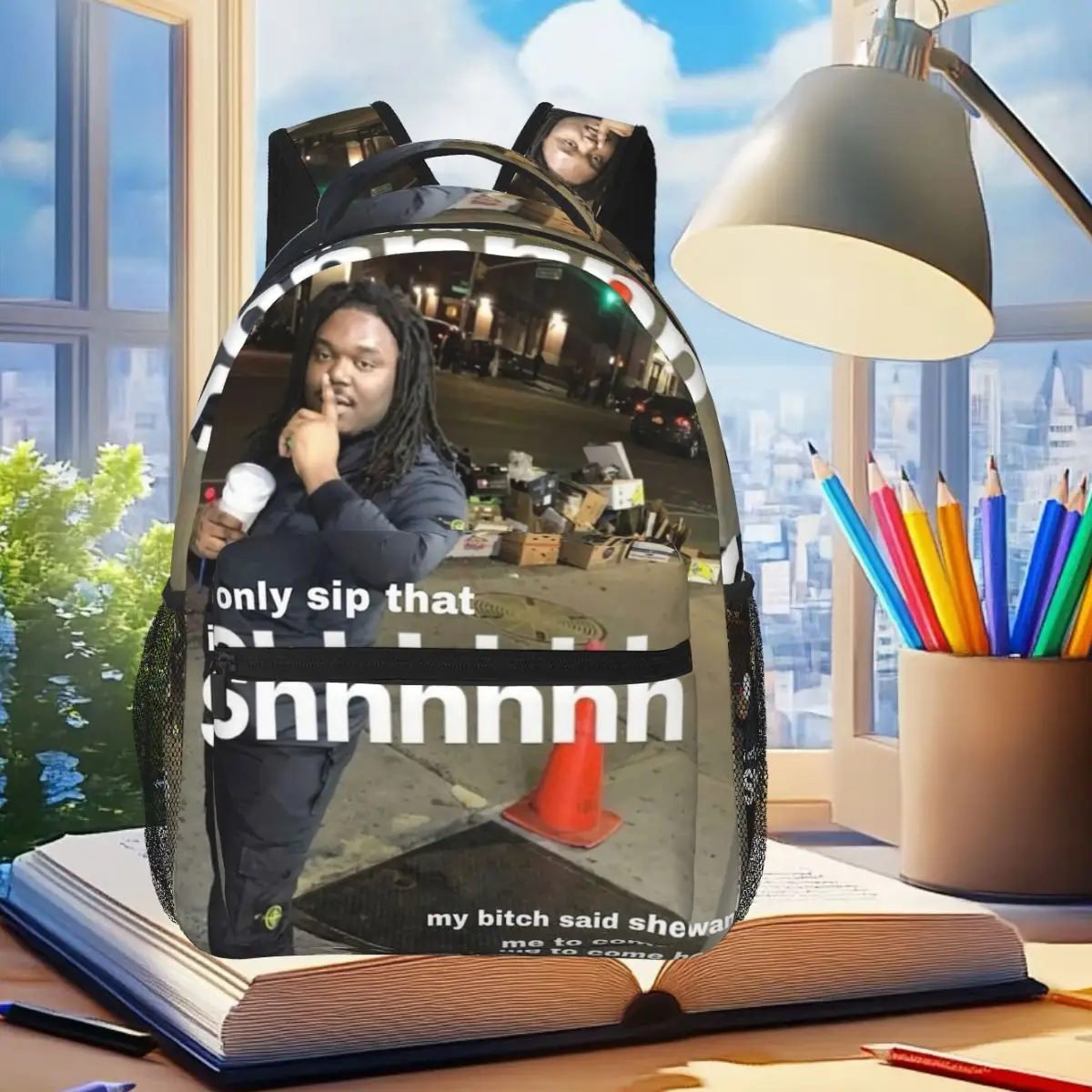 Lucki Shhhhh Slayworld Opium Twizzy KanKan Rucksack für Studenten, Jungen, Büchertasche, Kinder, Schultasche, Computer-Umhängetasche für Männer und Frauen