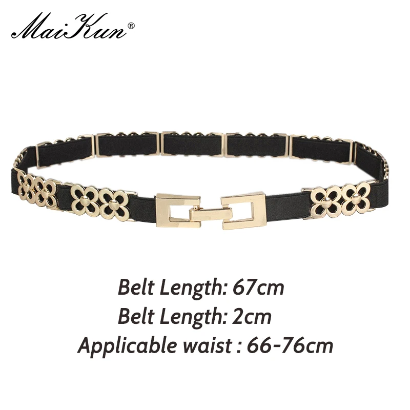 Maikun Vintage Elastic Thin Belt Women\'s Versatile Metal Decorative Dress Accessories Personality Fashion Sweater Girdle