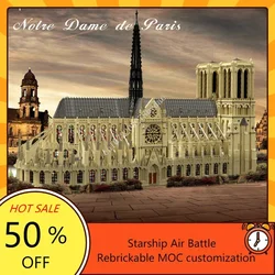 63190PCS Customized MOC Modular Cathedral Of Paris street view Model Building Blocks Brick Children toy Christmas gift