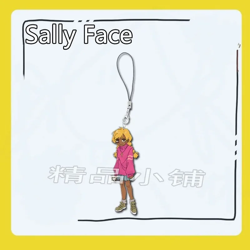 Larry Sally Face Phone Lanyard Acrylic Pendant Kawaii Straps Hanging Cute Rope Kawaii Ornament Phone Case DIY Decor Friend Gift