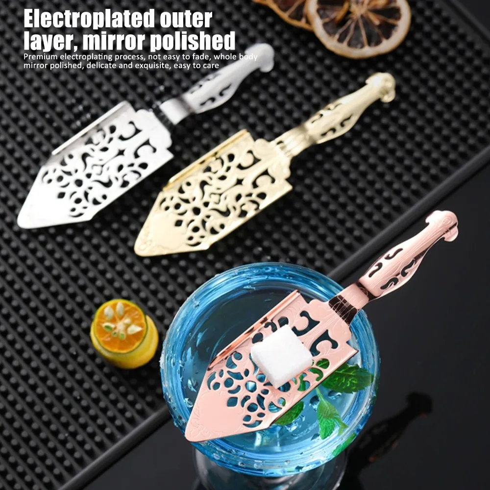 Stainless Steel Absinthe Filter Spoon Hollow Design Vintage Absinthe Spoon Hollowed Out Gold Wormwood Cocktail Spoon